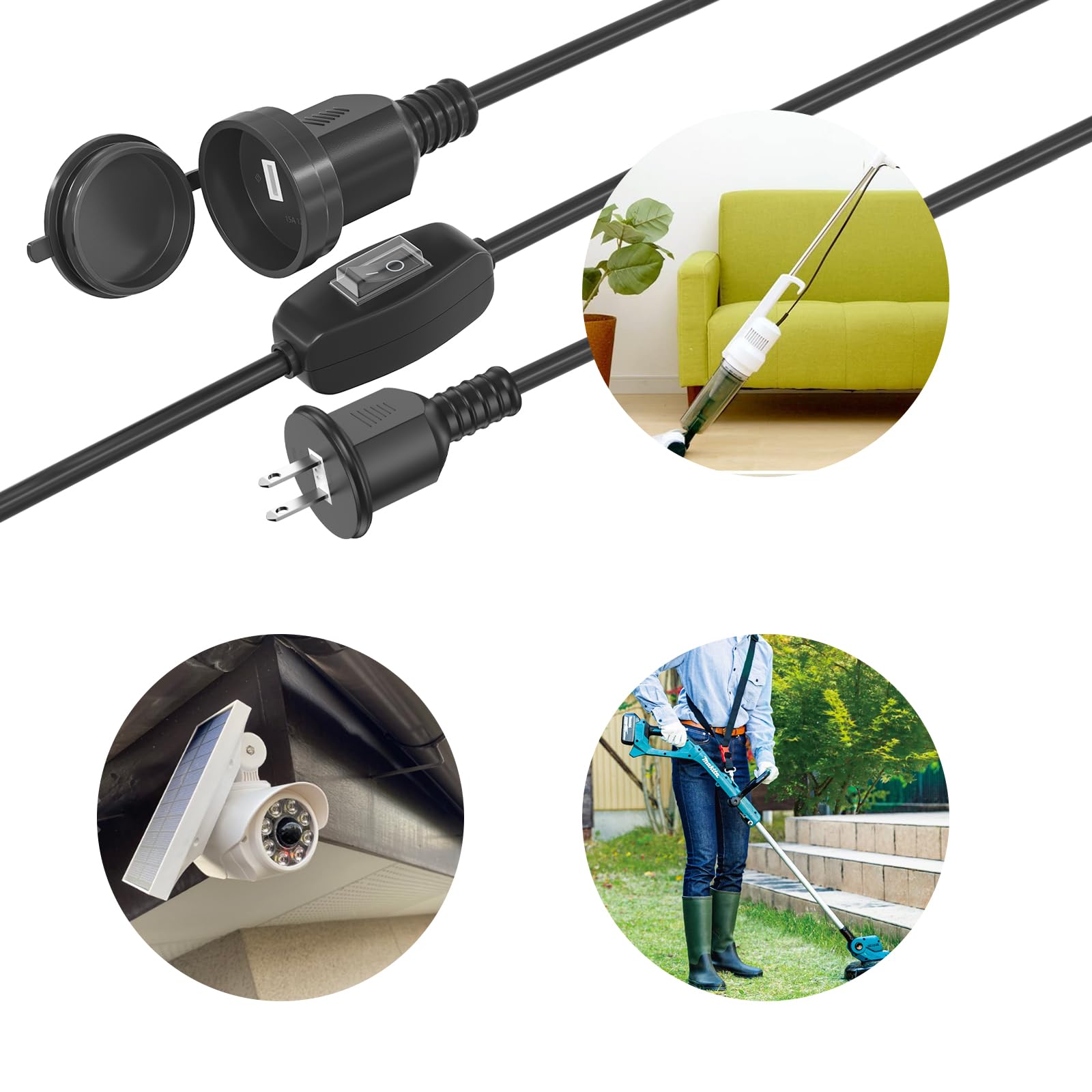Amazon.co.jp: HITRENDS延長コード 8m 15V/1500W 屋外 電源コード 防水